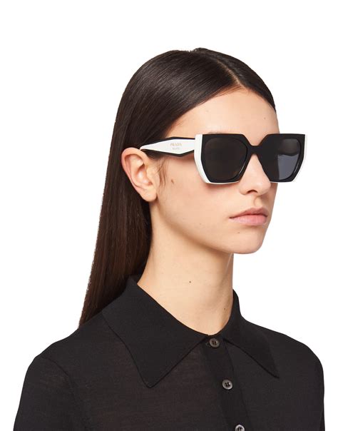 prada sun glasses white|prada sunglasses white and black.